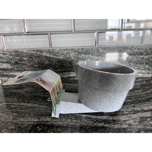Lixit Cage Crock 10 oz Pet Bowl – Granite Gray - Picture 1 of 3